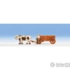 Noch HO 16704 Ox Cart - Box Wagon W/2 Oxen & 1 Standing Figure